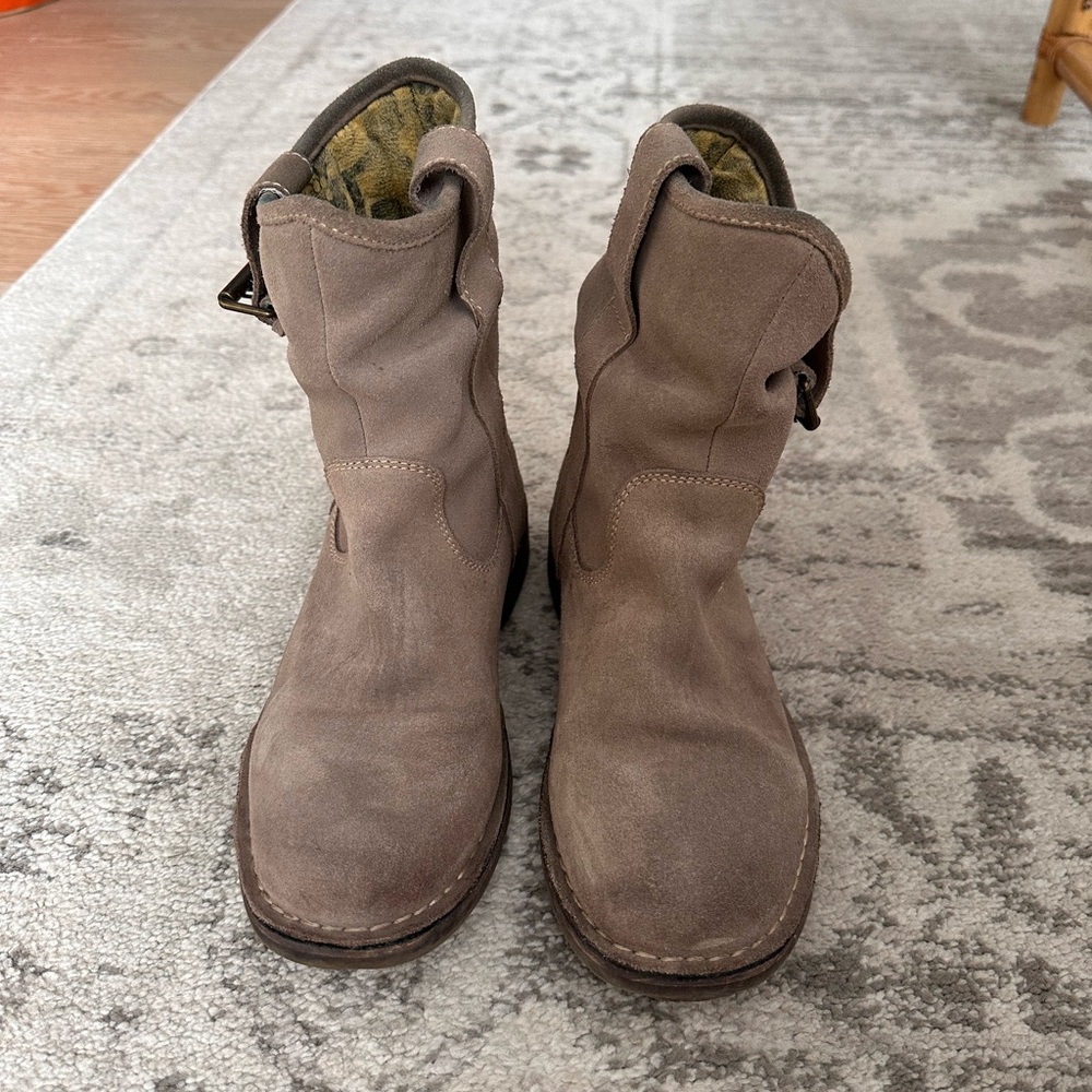 Fly London Taupe Suede Ankle Boots